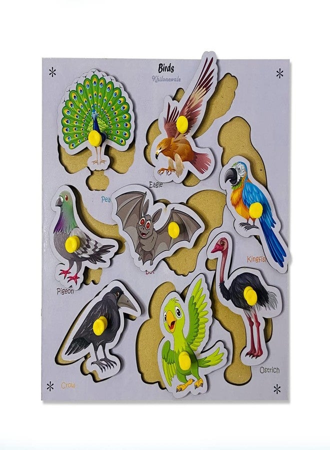 Khilonewale Wooden Wild Animal Puzzles for Kids, Educational Toys for Toddlers & Preschoolers, Jigsaw Puzzles (Birds) - Image 3